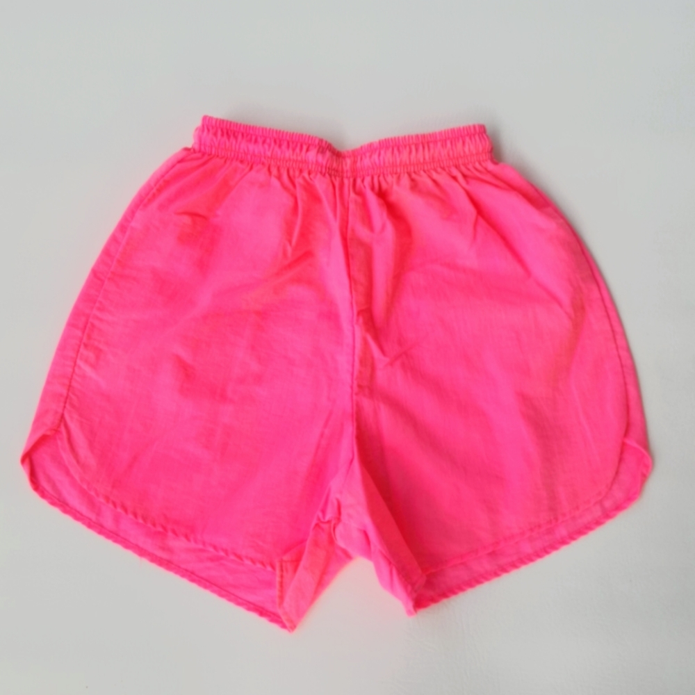 Barbie Vintage Bright Pink Nylon Draw Cord Swimsuit Cover Swim Shorts